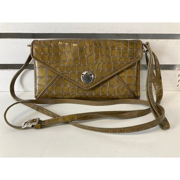 BRIGHTON, SMALL EMBOSSED ANIMAL PATTON LEATHER CROSSBODY BAG - Picture 1 of 16